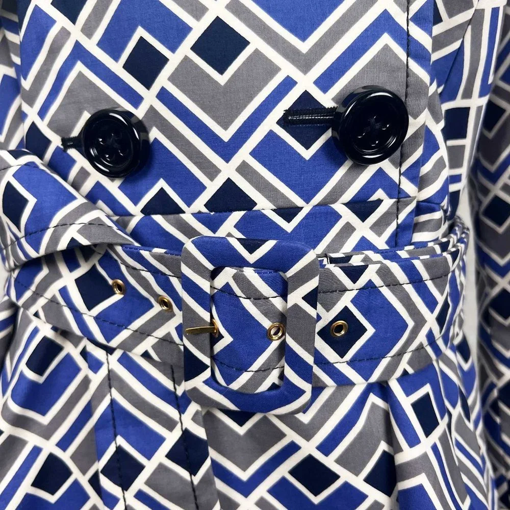 Kate Spade New York Lettie printed cotton short trench coat